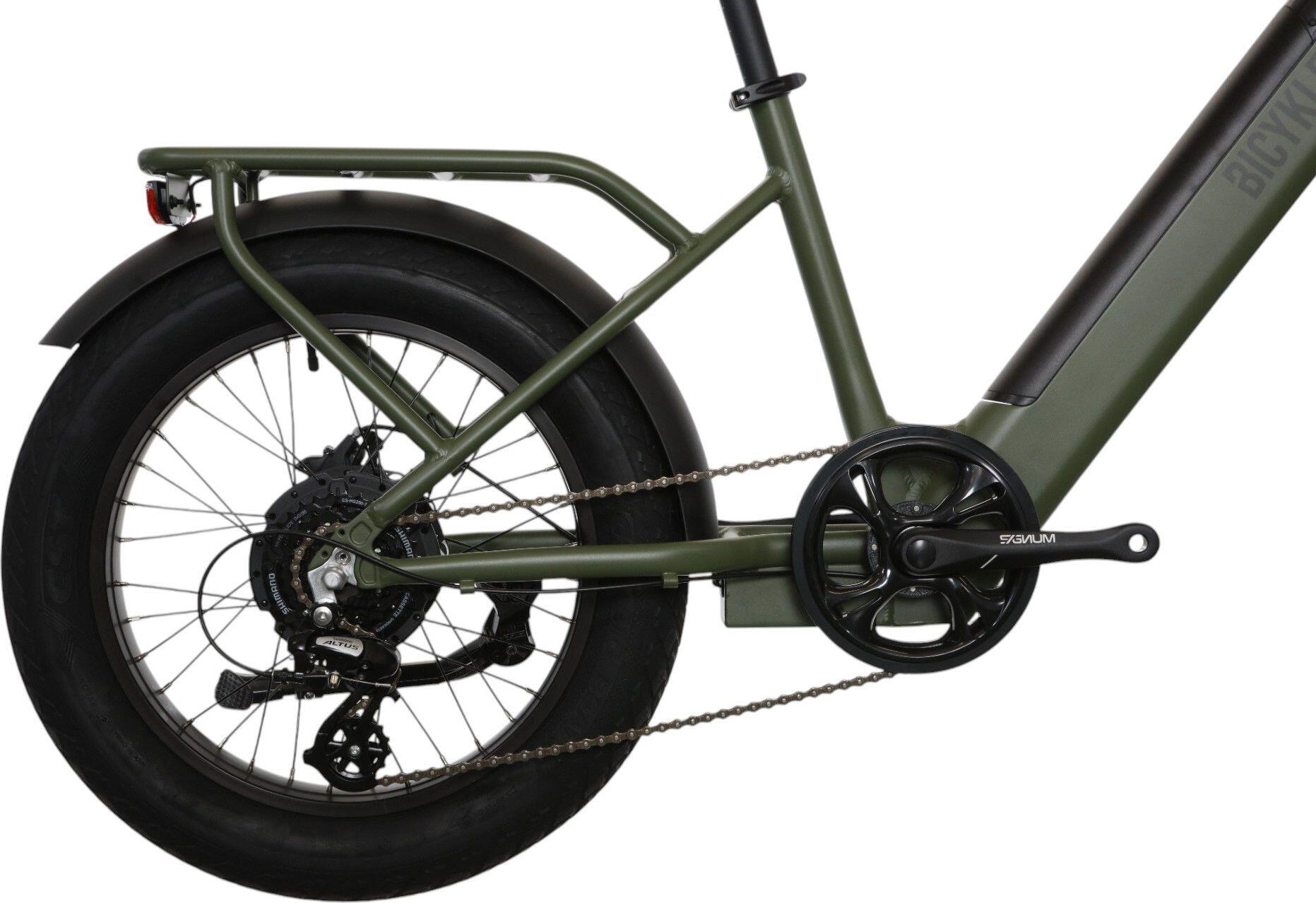 Vélo Cargo Shortail Électrique Bicyklet Shimano Altus 7V 670 Wh 20 » Vert Kaki