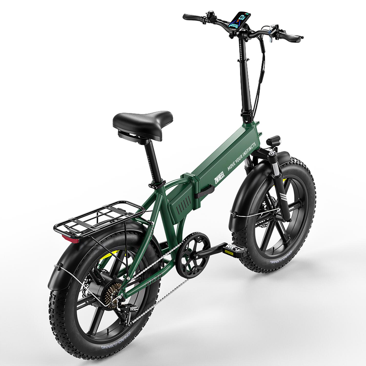 Vélo électrique pliable ZWheel Urban Flux, 250W, 55 Nm, 13Ah, 100 km, vert