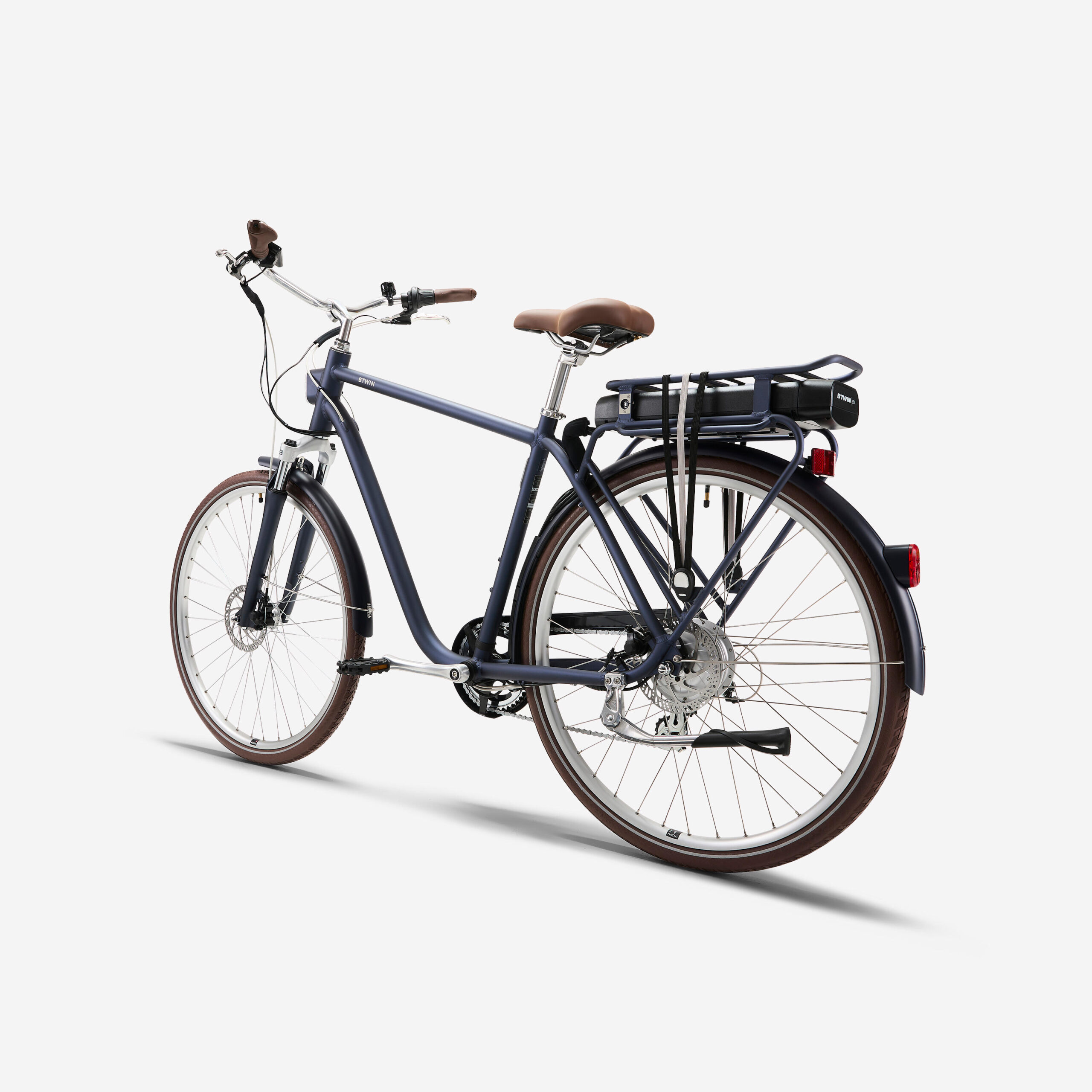 Seconde vie – Vélo de ville électrique elops 900 cadre haut bleu marine
