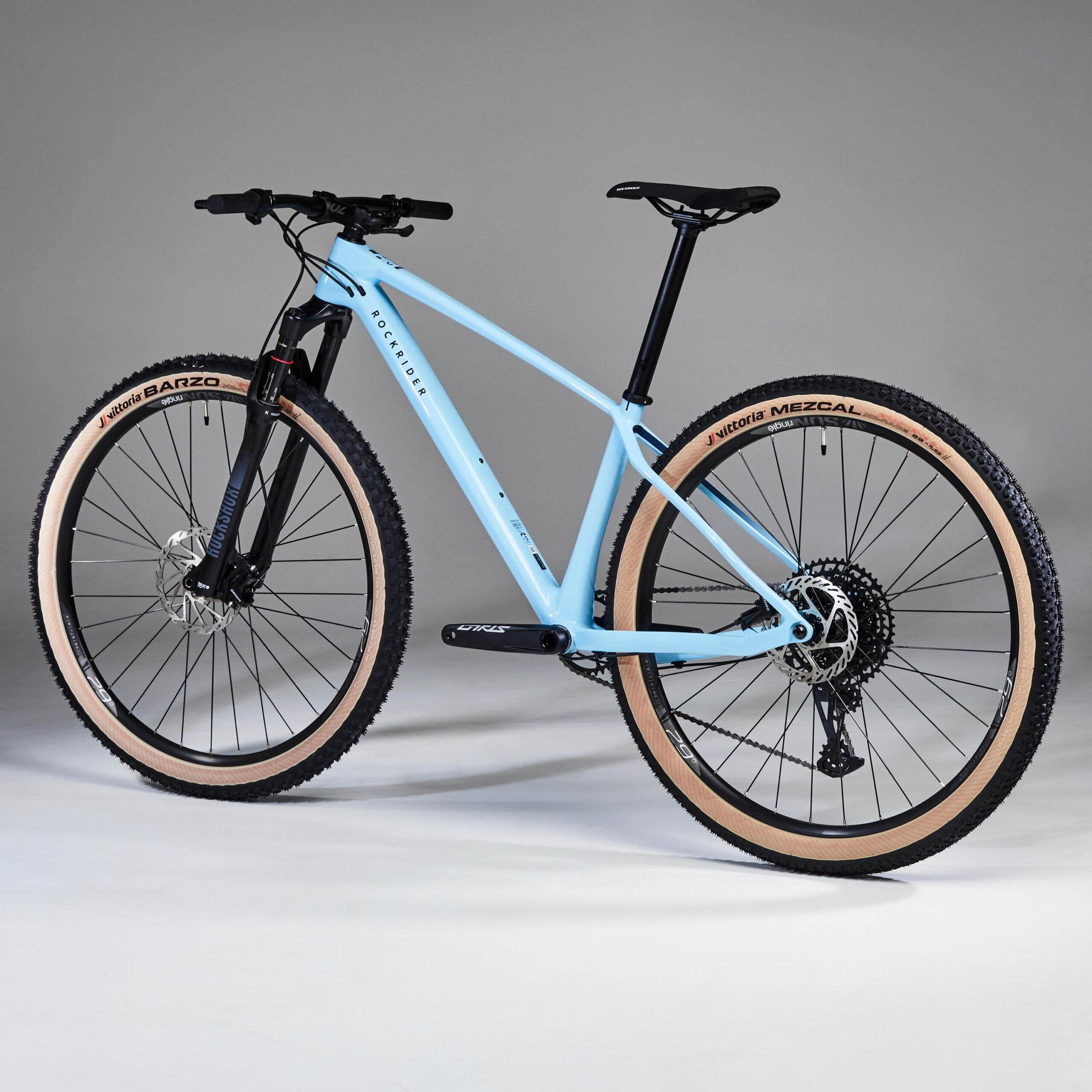 Velo vtt cross country race 740 cadre carbone bleu recon