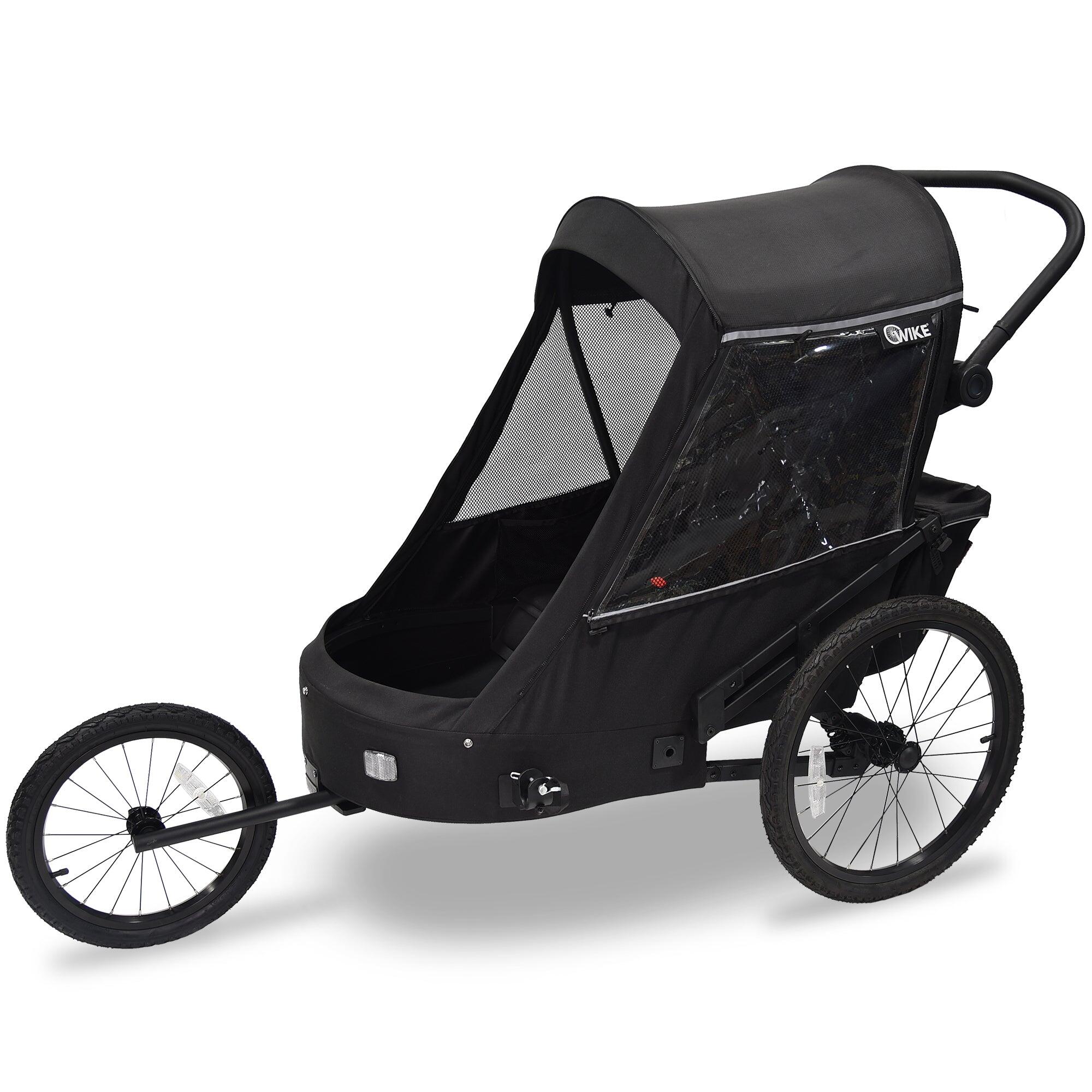 Remorque vélo à suspension WIKE Premium – comprend un kit poussette et joggeur