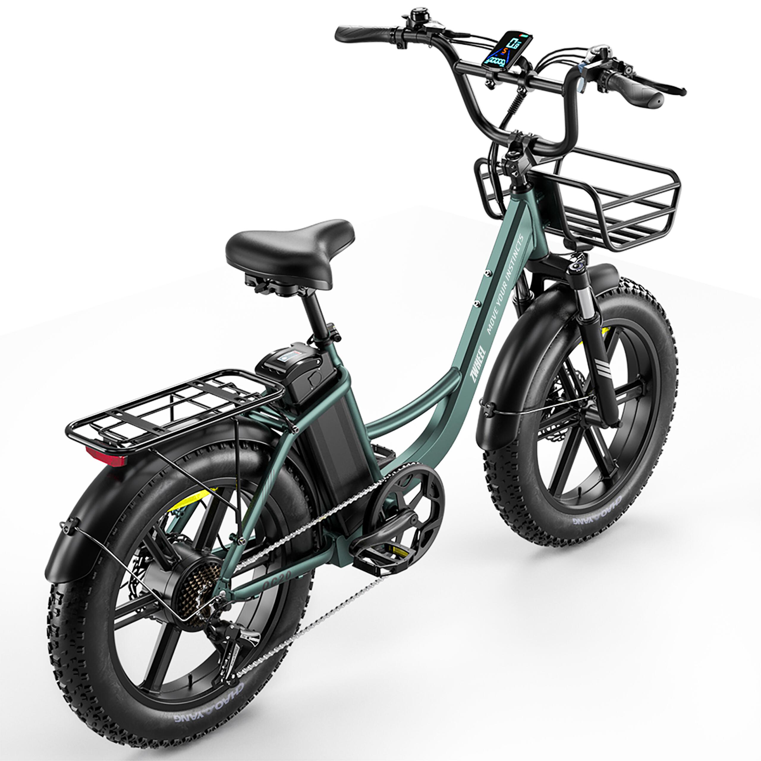 Vélo électrique ZWheel Urban Pioneer, 250W, 55 Nm, 13Ah, 100 km, vert