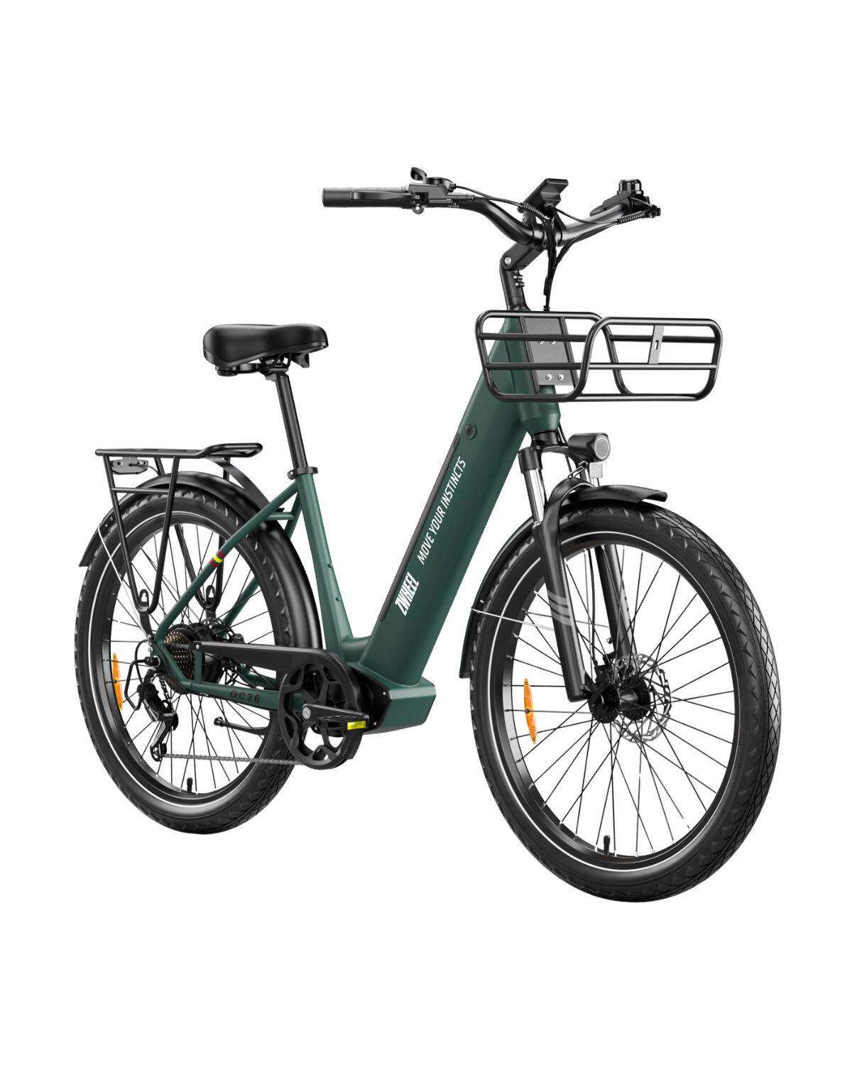 Vélo électrique pliable ZWheel Urban Realm, 250W, 45 Nm, 13.5Ah, 130 km, vert
