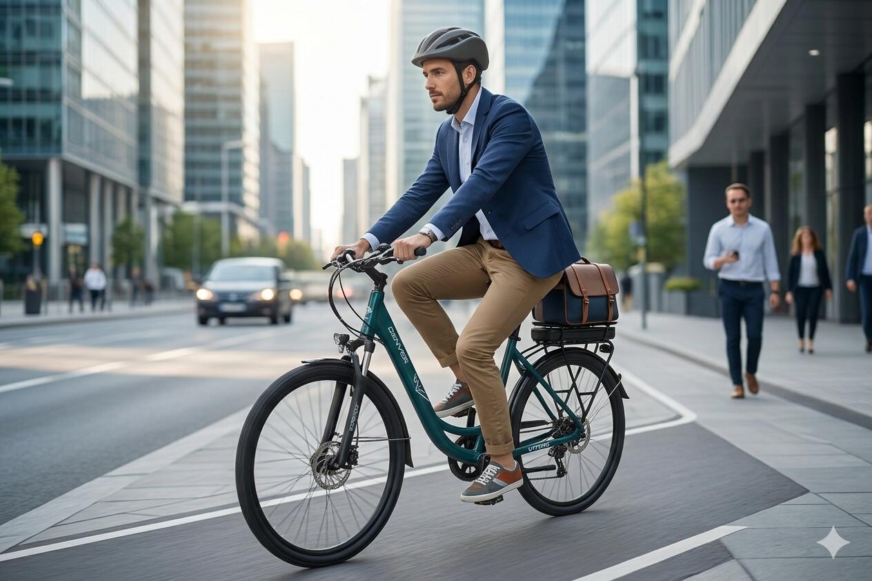 Vélo de ville DENVER E8000 PLUS vert foncé