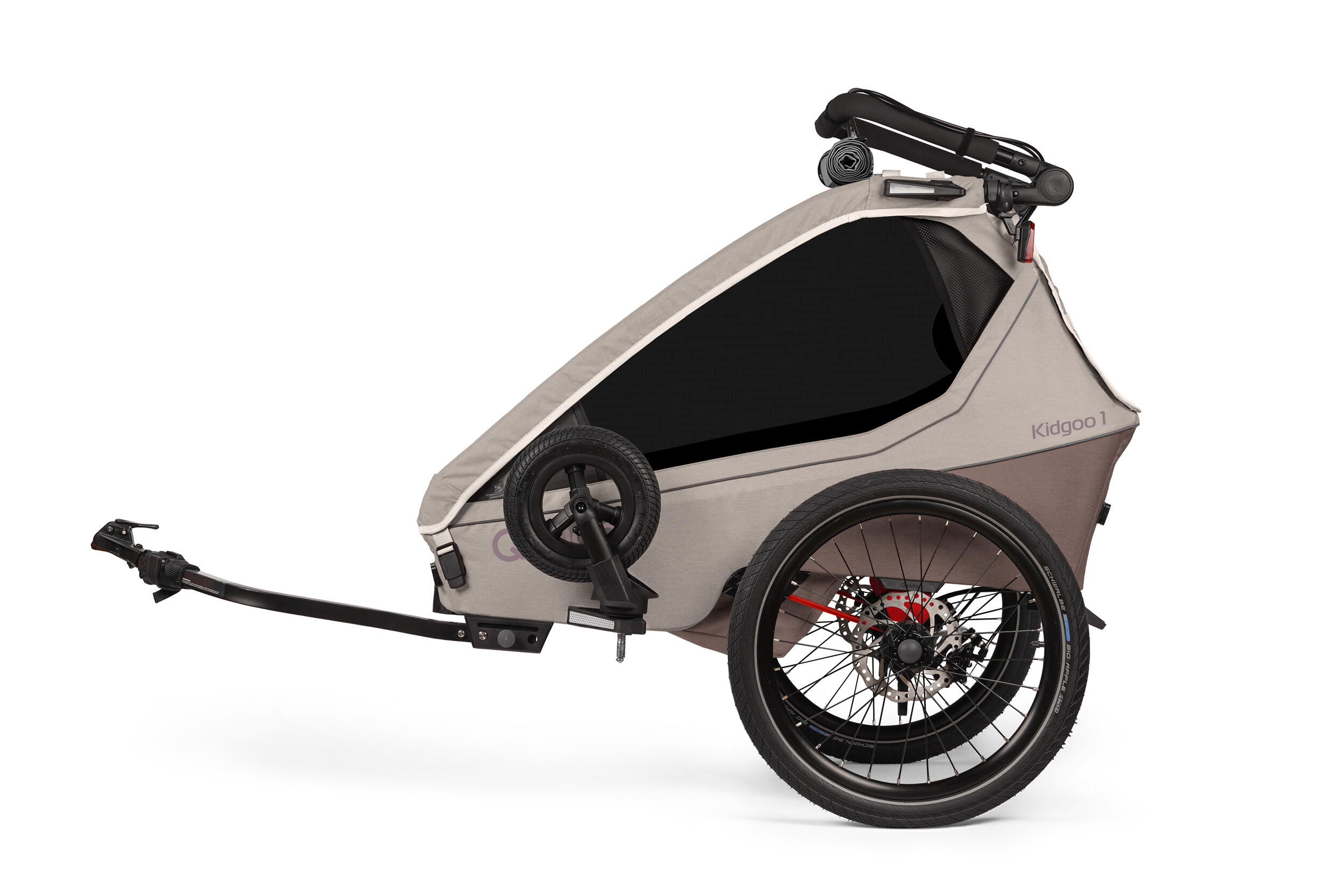 Remorque vélo Qeridoo Kidgoo 1 Pro Gen 2 Barista Brown
