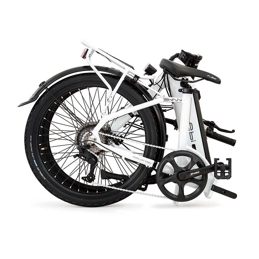 Vélo de ville électrique pliant Swan 24″ white | Autonomie 70km, Batterie 10.4Ah
