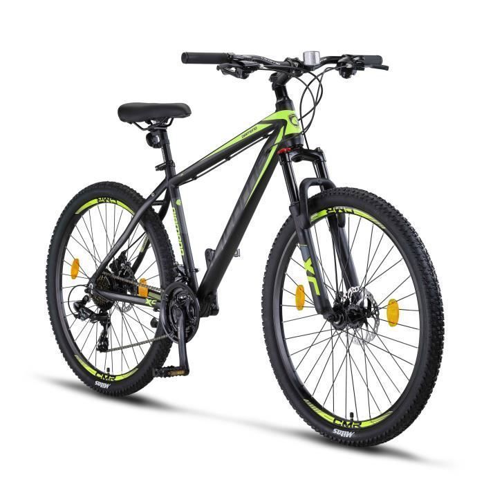 VTT – LICORNE – 26-27.5-29 pouces – Noir-Vert citron – Chemins et sentiers