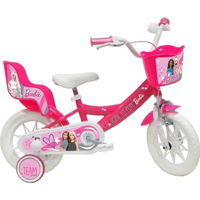 Vélo enfant Fille 12″ BARBIE – (Taille